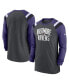 ფოტო #1 პროდუქტის Men's Heathered Charcoal, Purple Baltimore Ravens Tri-Blend Raglan Athletic Long Sleeve Fashion T-shirt