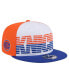 ფოტო #1 პროდუქტის Men's White/Blue New York Knicks Throwback Gradient Tech Font 9Fifty Snapback Hat