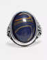 Фото #2 товара Reclaimed Vintage unisex ring with blue faux stone in silver