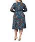 ფოტო #2 პროდუქტის Women's Plus Size Aster Faux Wrap Dress
