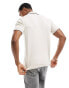 Calvin Klein stretch pique tipped polo in beige Steiniges Beige, S - фото #3