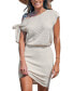 Women's Apricot Cutout Waffle Knit Mini Beach Dress