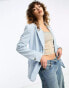 Bershka oversized blazer in pale blue