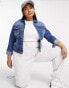 Фото #4 товара ONLY Curve denim jacket in mid blue wash