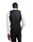 ASOS DESIGN skinny fit suit waistcoat with wool in black