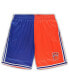 ფოტო #1 პროდუქტის Men's Blue and Orange New York Knicks Big and Tall Hardwood Classics Split Swingman Shorts