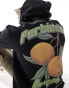 Фото #2 товара Liquor N Poker oversized zip up hoodie with fruit back print in black