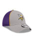 Фото #3 товара Men's Gray Minnesota Vikings Pipe 39THIRTY Flex Hat