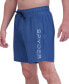 Фото #4 товара Men's Stretch Twill-Print 7" Swim Trunks with Compression Liner