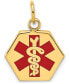 ფოტო #1 პროდუქტის Medical Info Hexagon Charm Pendant in 14k Gold