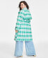 ფოტო #2 პროდუქტის Plus Size Plaid Double-Breasted Trench Coat, Created for Macy's