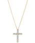 ფოტო #1 პროდუქტის Certified Diamond Cross Pendant Necklace (1 ct. t.w.) in 14k Gold, 16" + 2" extender