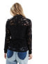 Фото #7 товара Vila long sleeve lace top in black