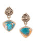 ფოტო #1 პროდუქტის Out West Bronze and Genuine Turquoise Spiny Oyster Matrix Earrings
