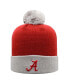 Фото #1 товара Men's Crimson and Gray Alabama Crimson Tide Core 2-Tone Cuffed Knit Hat with Pom