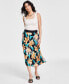 ფოტო #1 პროდუქტის Women's Pleated Floral-Print Midi Skirt, Created for Macy's
