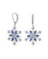 ფოტო #1 პროდუქტის Frozen Winter Holiday Party Snowflake Lever back Dangle Drop Earrings For Women For Teen Ice Blue Cubic Zirconia CZ