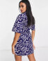 Фото #4 товара ASOS DESIGN twill mini shirt dress in abstract swirl print