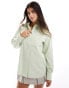 Miss Selfridge poplin oversized shirt in lime green