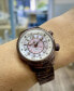ფოტო #6 პროდუქტის Women's Elise Swiss Tri-Time Bronze Ion-Plated Stainless Steel Bracelet Watch 33mm