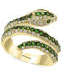 ფოტო #1 პროდუქტის EFFY® Tsavorite (1/2 ct. t.w.) & Diamond (3/8 ct. t.w.) Snake Ring in 14k Gold