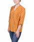 ფოტო #3 პროდუქტის Petite 3/4 Roll Tab Pullover Top