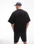 Фото #8 товара Topman premium heavyweight relaxed fit t-shirt with dropped shoulder 370gsm in black