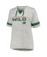 Фото #2 товара Women's Heather Gray Minnesota Wild Plus Size Lace-Up T-Shirt