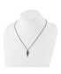 Фото #2 товара Chisel antiqued Wing and Cross Pendant 19.5 in Curb Chain Necklace