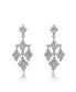 Sterling Silver White Gold Plated Cubic Zirconia Chandelier Dangling Earrings