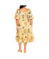 ფოტო #2 პროდუქტის Plus Size Ariella Puff Sleeves Tier Print Dress