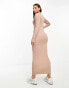 In The Style Tall button through maxi cardigan dress in camel