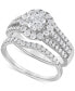 ფოტო #1 პროდუქტის Diamond Halo Triple Row Bridal Set (1-3/4 ct. t.w.) in 14k White Gold