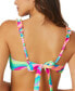 Фото #2 товара Juniors' Foil-Print Ruffle-Strap Bralette Bikini Top, Created for Macy's