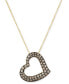 ფოტო #1 პროდუქტის Chocolatier® Chocolate Diamond Heart (5/8 ct. t.w.) 18" Adjustable Pendant Necklace in 14k Gold
