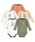 Baby Boys Cotton Long-Sleeve Bodysuits, Forest Deer 5-Pack