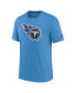 Фото #3 товара Men's Light Blue Tennessee Titans Playback Logo Tri-Blend T-shirt