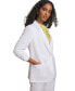 Фото #3 товара Women's Linen-Blend Single-Button Blazer