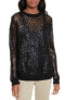 Фото #1 товара Tory Burch Womens Sequined Lansing Sweater Black Wool Size XL 271839