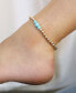 Turquoise and 18k Gold Plated Beaded Anklet