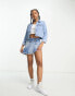 Фото #8 товара Hollister cropped denim jacket in mid wash blue