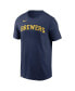 Men's Brice Turang Navy Milwaukee Brewers Name Number T-Shirt