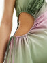 Style Cheat one shoulder satin midaxi dress in ombre effect