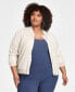 Фото #1 товара Trendy Plus Size Sequined Bomber Jacket