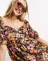 Фото #8 товара Miss Selfridge babydoll smock dress in retro tropical print