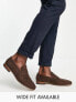 ASOS DESIGN loafers in brown faux suede with natural sole