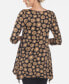 Women's Printed Geometric Circle Tunic Top Black, Beige, Средний - фото #2