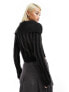 Фото #7 товара Reclaimed Vintage plated rib knit jumper with large collar in black