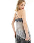 Basic Pleasure Mode asymmetric lace edge camisole in grey grau, XS - EU 36 - фото #4