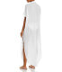 Aqua Button 298835 Women Front Maxi Swim Cover-Up Swimwear Size L